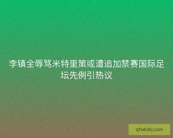 李镇全辱骂米特里策或遭追加禁赛国际足坛先例引热议