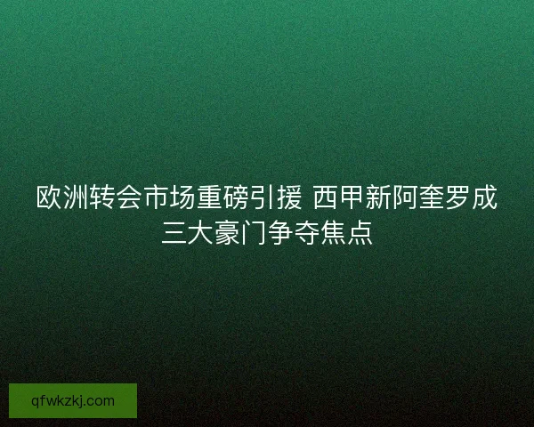 欧洲转会市场重磅引援 西甲新阿奎罗成三大豪门争夺焦点 欧洲转会市场重磅引援 西甲新阿奎罗成三大豪门争夺焦点