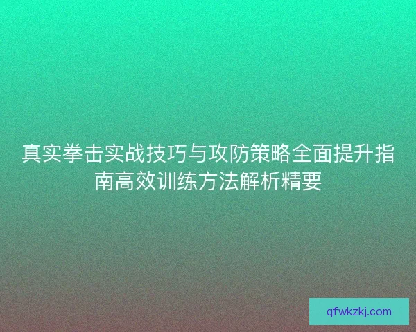 真实拳击实战技巧与攻防策略全面提升指南高效训练方法解析精要 真实拳击实战技巧与攻防策略全面提升指南高效训练方法解析精要